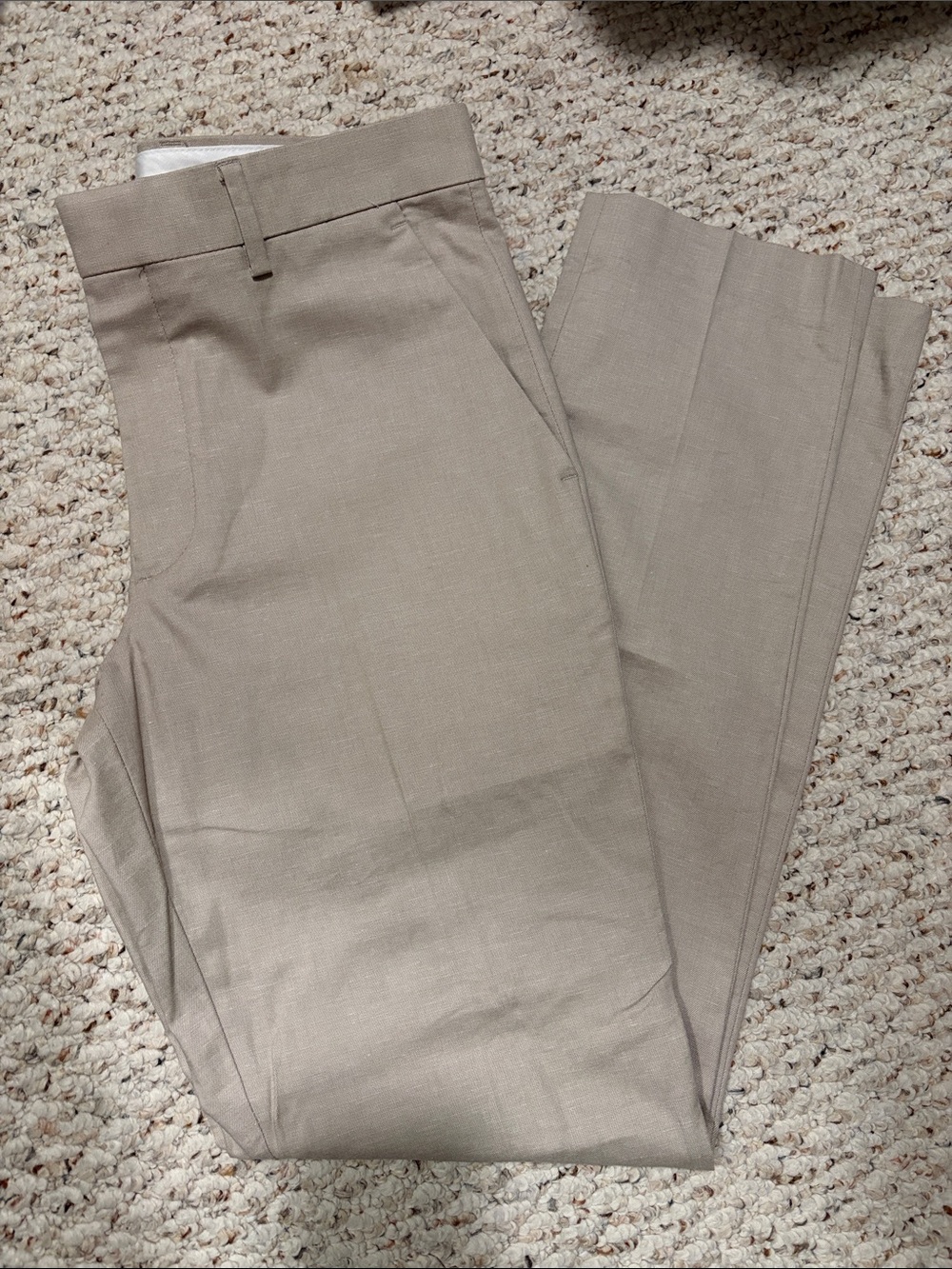 Express Men's Taupe Dress Pants — Tailored Flat Front